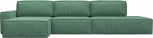 Диван угловой Прага модерн лонг левый угол (Зеленый/Рогожка) Лига Диванов арт.124845L