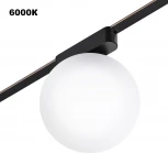 Трековый смарт-светильник для низковольтного шинопровода Novotech Easy 359478 черный с двумя режимами работы LED 6W 24V 3000-6000K (умный дом - Алиса, Tuya Smart, шар)