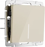 Выключатель одноклавишный проходной с подсветкой (айвори акрил) Werkel W1112143 (a064055)