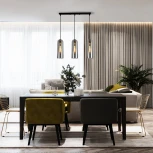 Подвесной светильник Escada Damask 10195/3S Smoke 3x40Вт E27, металл/стекло, дымчатый (220V, на проводе)