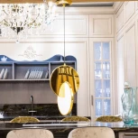 Подвесной светильник L'Arte Luce Eclisso L41001.92 Brushed champagne gold (LED, 220V, на проводе, круглые)