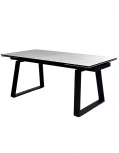 Стол VASTO 180 MARBLES KL-99 Белый мрамор матовый, итальянская керамика/ черный каркас М-City