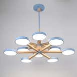 Потолочная люстра Wi-Fi на штанге Turna Dbl L12 Blue By ImperiumLoft Turna-Dbl01 (LED, 220V, голосовое управление, умный дом - Алиса)