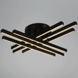 Потолочная люстра светодиодная на штанге с пультом с регулировкой цветовой температуры, яркости и ночным режимом Reluce 67090-0.3-06 BK