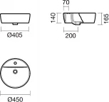 Рукомойник Sanitana Urban 45 с переливом