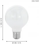 Лампочка светодиодная филаментная шар белая E27 8W 806 lm 2700K Eglo Lm_led_e27 11598