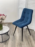 Стул CHILLI-Q синий #29, велюр / черный каркас, 4 шт/ 1 к