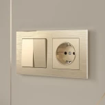 Выключатель двухклавишный проходной (шампань) Werkel W1122011 (a050866)