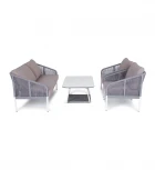 Лаунж-зона 4-местная плетеная из роупа (веревки), цвет светло-серый 4SIS Канны KANS2C2T-4-SET H-gray
