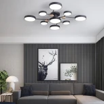 Потолочная люстра на штанге Gamma D98 Black Imperiumloft Gamma01 (223769-23) (LED, 220V, пульт управления, круглые)