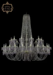 Подвесная большая люстра Art Classic 11.24 11.24.24+12.530.h-145.Gd.V7010 (220V, хрусталь, на цепи, подсвечник, свеча)