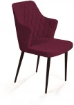 Стул с подлокотниками Top Concept Hunt ромб, бархат красный 16 new / чёрный конус