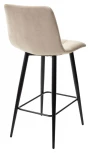 Полубарный стул CHILLI-QB бежевый #5, велюр / черный каркас (H=66cm)