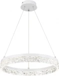 Подвесной светодиодный светильник Escada Glacial 10224/SG LED 56Вт, металл/акрил, белый (регулировка яркости, 220V, пульт управления, на тросе, кольцо)