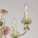 Подвесная люстра DeMarkt Букет 421015005 (220V, на цепи, подсвечник, свеча, цветы, листья, розы)