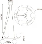 Подвесной светильник Arte Lamp Alcor A2224SP-6BK