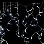Гирлянда Бахрома с Колпачком 3,2 x 0,9 м Белая 220В, 180 LED, Провод Прозрачный ПВХ, IP65