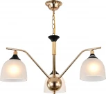 Подвесная люстра Escada Actinidia 2123/3P 3x40Вт E27, металл/стекло, черный/дерево, белый матовый плафон (220V, на цепи)