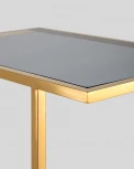 Журнальный столик Stool Group 50*32 БОСТОН стекло smoke сталь золото УТ000001973