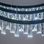 Подвесная люстра ярусная Eletto Celeste Nero EL320P120.1 (LED, 220V, хрусталь, на тросе, круглые, кольцо)