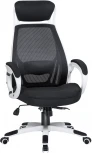 Офисное кресло для руководителей STEVEN WHITE (белый пластик, чёрная ткань)