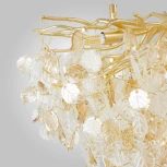 Подвесная люстра AM Group Forest D400 GOLD (220V, на тросе, листья)