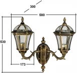 Настенный фонарь уличный Oasis Light ROMA S 95201S 2 15L Gb (220V, IP44)