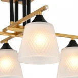 Потолочная люстра на штанге Escada Deutzia 2128/4P 4x40Вт E27, металл/стекло, шампань, белый матовый плафон (220V)