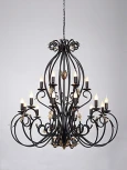 Подвесная люстра Vitaluce V1014/12+6 (220V, ковка, на цепи, свеча)