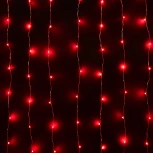 Гирлянда Занавес Роса 1,6 x 1,6 м Красный 12В, 256 LED, Прозрачный Провод Проволока, IP20