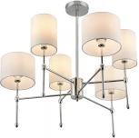 Потолочная люстра на штанге Lumion Latti 6589/6C хром/белый, металл/текстиль E14 6*40W 220V (круглые)