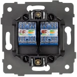 Механизм компьютерной розетки двойной SCT-MPC2-PL-GR-V (RJ-45, CAT6) (Arlight) 049851