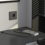 Розетка с заземлением,шторками и USB Type A+С (графит матовый) Werkel W1171764 (a063106)