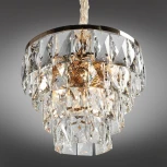 Подвесная люстра ярусная Omnilux 729 OML-72903-12 (220V, хрусталь, на цепи, круглые)
