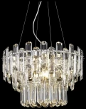Подвесная люстра ярусная Wertmark Lazzara WE107.09.103 (220V, хрусталь, на тросе, круглые)
