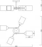Потолочная люстра на штанге Escada Vertigo 1131/4P White/Gold 4x60Вт E27, металл/стекло, белый/золото