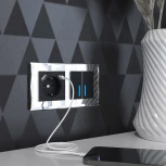 Розетка с заземлением, шторками и USB тип A+C (черный) Werkel W1171708 (a056275)