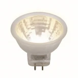 Лампочка светодиодная полусфера белая GU4 3W 3000K Uniel LED-MR11-3W/WW/GU4/220V GLZ21TR