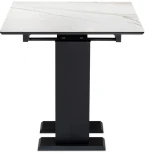 Стол на тумбе Woodville Иматра 140х80х76 белый мрамор / черный 532384