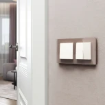 Рамка на 2 поста Favorit (латте, стекло) Werkel W0021142 (a058819)