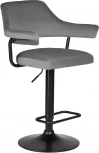 Стул барный DOBRIN CHARLY BLACK (серый велюр (MJ9-75)) 5019_BlackBase-LM BLACK, цвет сиденья серый (MJ9-75), основания черный