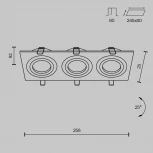 Встраиваемый светильник Atom GU10 3x50Вт Maytoni Technical DL024-2-03B (220V)