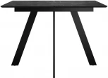 Стол DikLine DKD140, керамика 140(180)х80, мрамор черный матовый, опоры черные (2 уп.) арт.00-00076077