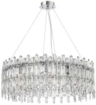 Подвесная люстра большая Legacy 2158/09/12P Stilfort (220V, хрусталь, подвески, на тросе, круглые)