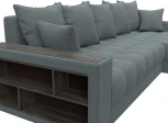 Диван угловой с декором и полкой Лига-050 НПБ Лига Диванов (Рогожка) арт.128588