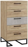 Комод R-Home с 5 ящиками Loft Дуб натур/Бетон