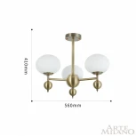 Потолочная люстра на штанге Arte Milano 270307/3 GD (220V, шарики)