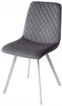Обеденный стул M-City DAIQUIRI BLUVEL-14 GREY / белый каркас, велюр