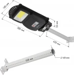 Уличный консольный светильник светодиодный на солнечных батареях с пультом и датчиком движения ЭРА ERAKSC20-02 (IP65)