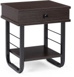 Прикроватная тумба Woodville Малгома черная / венге 511607